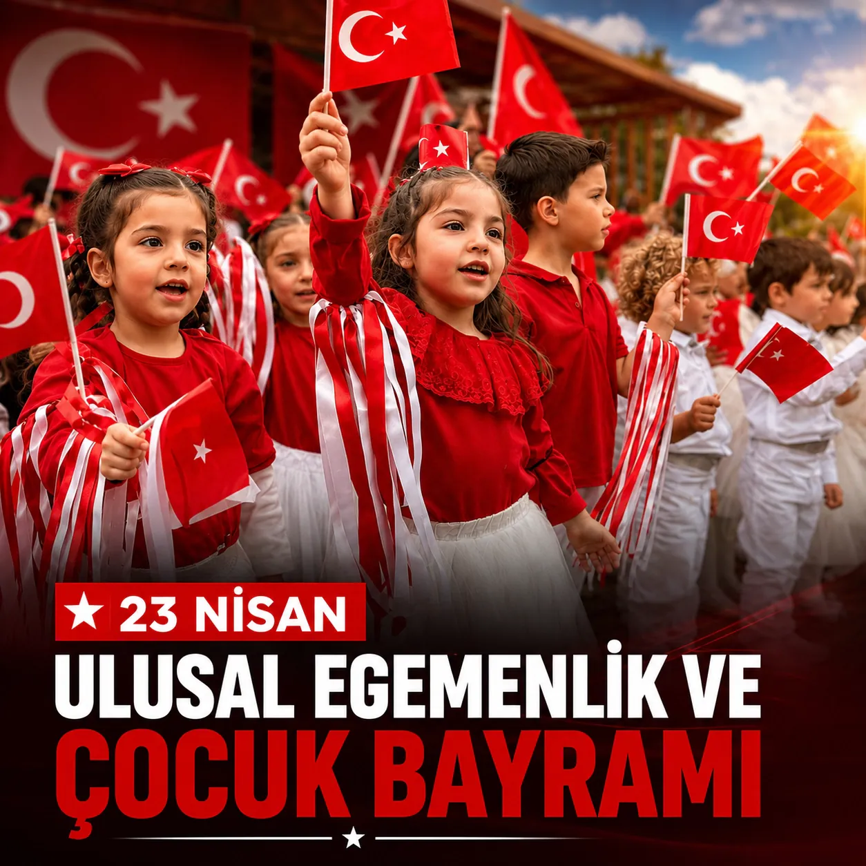Anaokulu Markası için hazırlanan 23 Nisan Ulusal Egemenlik ve Çocuk Bayramı karesi