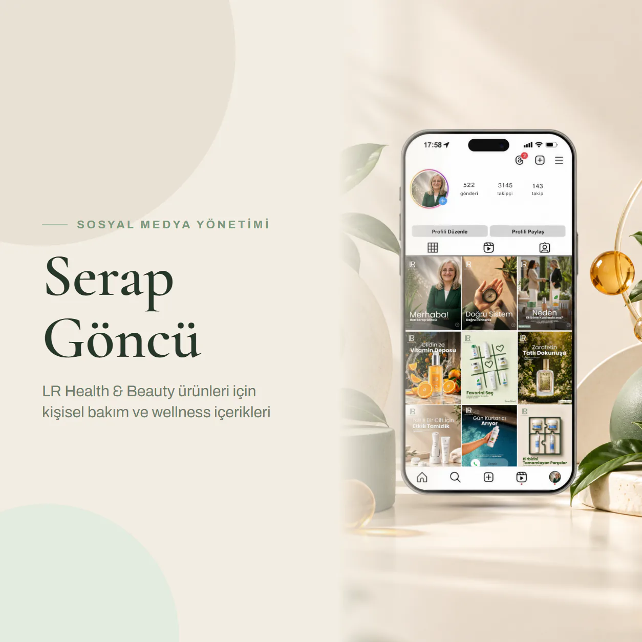 Serap Göncü LR Health & Beauty sosyal medya yönetimi çalışması
